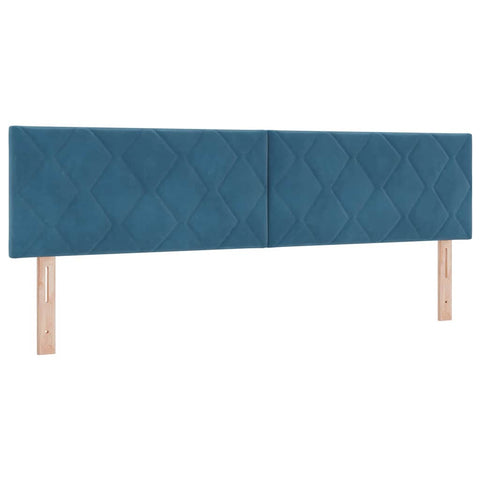 vidaXL Headboard Wall-mounted Geometric Manual Dark blue 180 cm Velvet