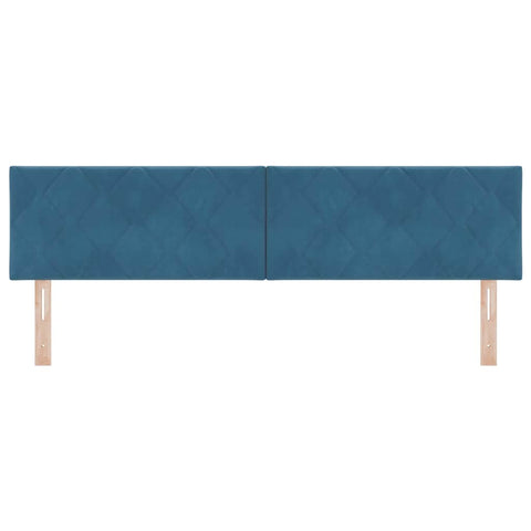 vidaXL Headboard Wall-mounted Geometric Manual Dark blue 180 cm Velvet