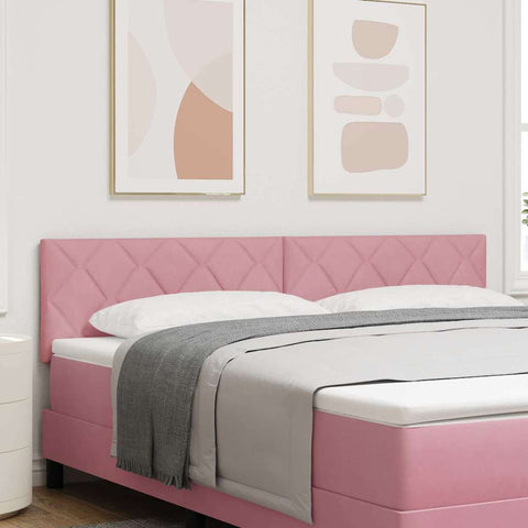 vidaXL Headboard Wall-mounted Geometric Manual Pink 180 cm Velvet