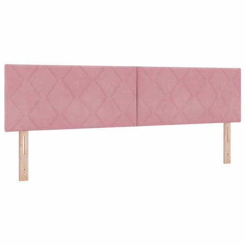 vidaXL Headboard Wall-mounted Geometric Manual Pink 180 cm Velvet