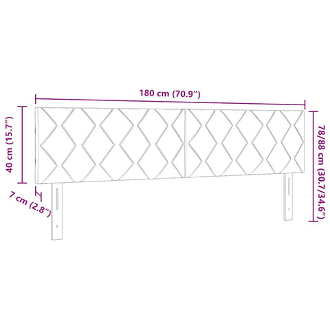 vidaXL Headboard Wall-mounted Geometric Manual Pink 180 cm Velvet