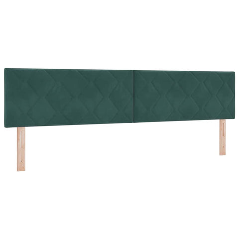 vidaXL Headboard Wall-mounted Geometric Dark green 200 cm Velvet