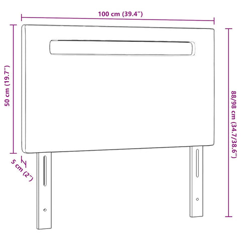 vidaXL Headboard Wall-mounted with Headboard Manual Black 100 cm PVC