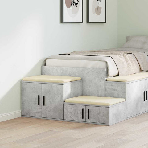 vidaXL Storage Cabinet Concrete grey 118 x 41 x 40 cm Engineered wood