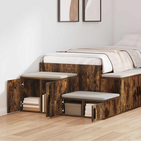 vidaXL Storage Cabinet Smoked oak 118 x 41 x 40 cm Engineered wood