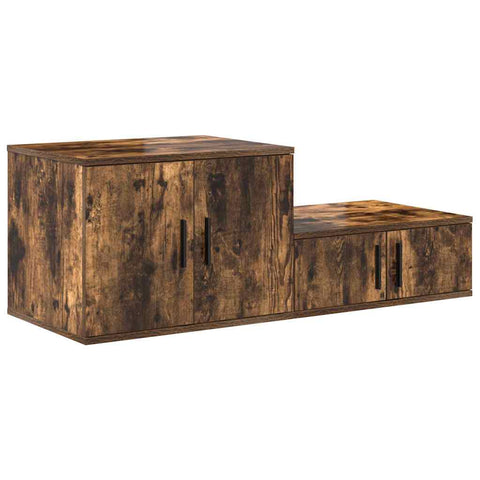 vidaXL Storage Cabinet Smoked oak 118 x 41 x 40 cm Engineered wood