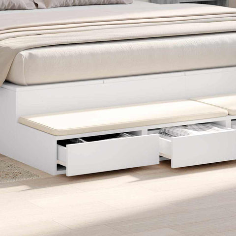 vidaXL Bed Drawers White 200 x 36.5 x 16.5 cm Engineered wood