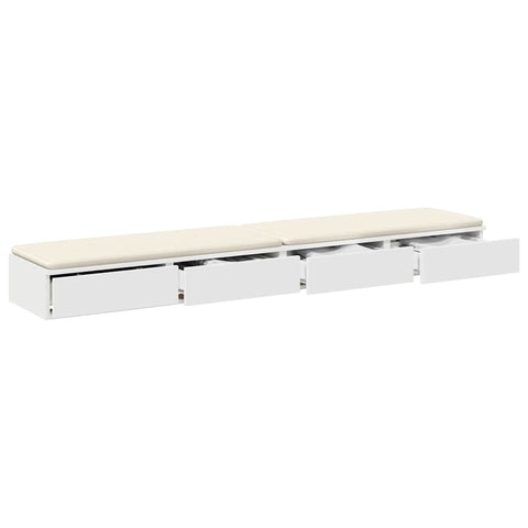 vidaXL Bed Drawers White 200 x 36.5 x 16.5 cm Engineered wood