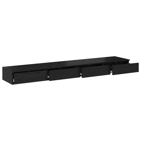 vidaXL Bed Drawers Black oak 200 x 36.5 x 16.5 cm Engineered wood