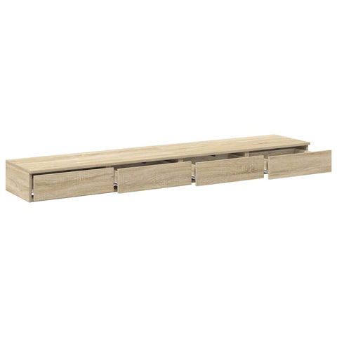 vidaXL Bed Drawers Sonoma oak 200 x 36.5 x 16.5 cm Engineered wood
