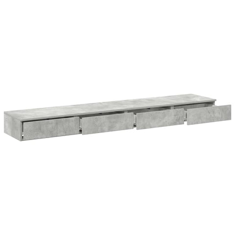 vidaXL Bed Drawers Concrete grey 200 x 36.5 x 16.5 cm Engineered wood