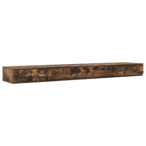 vidaXL Bed Drawers Smoked oak 200 x 36.5 x 16.5 cm Engineered wood