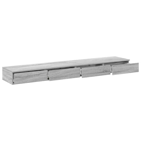 vidaXL Bed Drawers Grey sonoma 200 x 36.5 x 16.5 cm Engineered wood