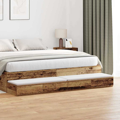 vidaXL Bed Drawers Old wood 200 x 36.5 x 16.5 cm Engineered wood