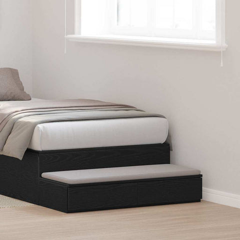 vidaXL Bed Drawers Black oak 80 x 36.5 x 16.5 cm Engineered wood