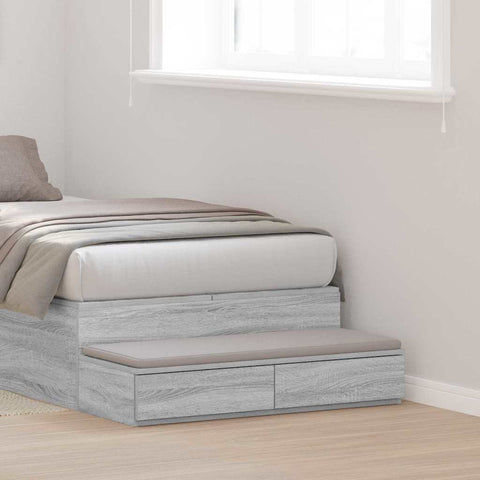 vidaXL Bed Drawers Grey sonoma 80 x 36.5 x 16.5 cm Engineered wood