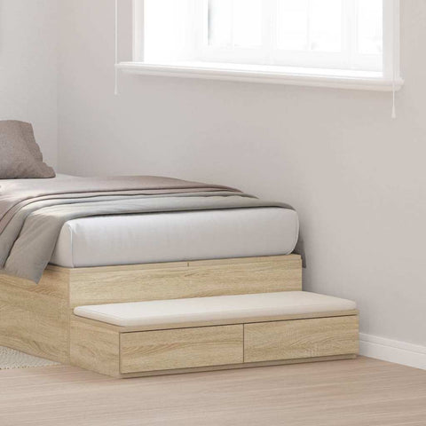 vidaXL Bed Drawers Sonoma oak 90 x 36.5 x 16.5 cm Engineered wood