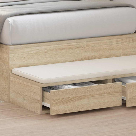 vidaXL Bed Drawers Sonoma oak 90 x 36.5 x 16.5 cm Engineered wood