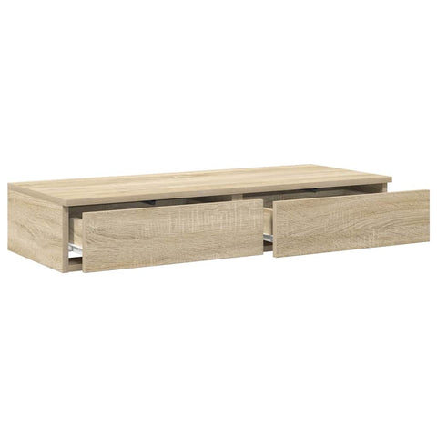 vidaXL Bed Drawers Sonoma oak 90 x 36.5 x 16.5 cm Engineered wood