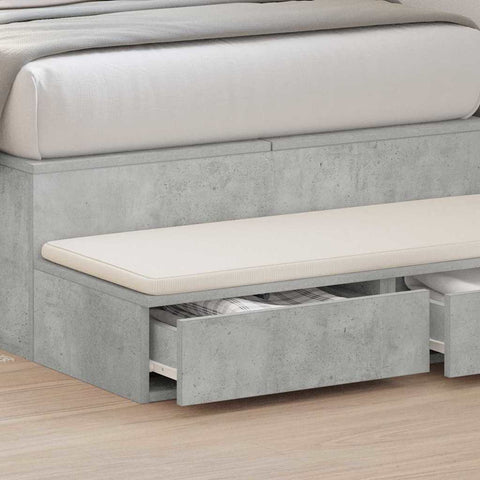 vidaXL Bed Drawers Concrete grey 90 x 36.5 x 16.5 cm Engineered wood