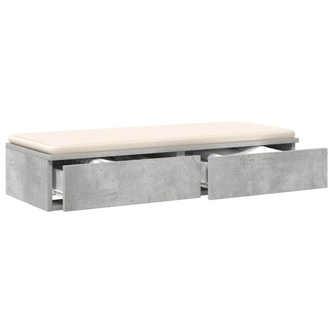 vidaXL Bed Drawers Concrete grey 90 x 36.5 x 16.5 cm Engineered wood