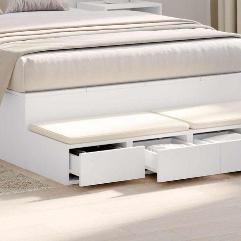 vidaXL Bed Drawers White 120 x 36.5 x 16.5 cm Engineered wood