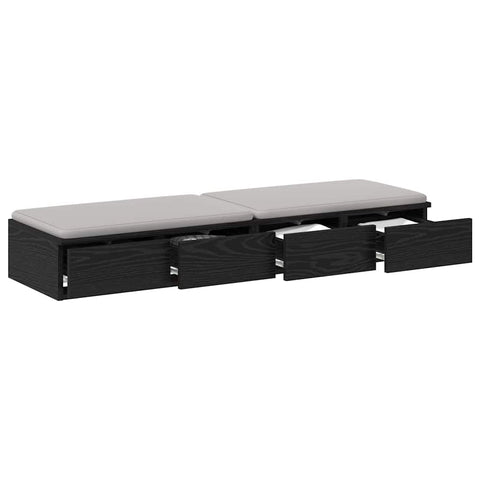 vidaXL Bed Drawers Black oak 120 x 36.5 x 16.5 cm Engineered wood