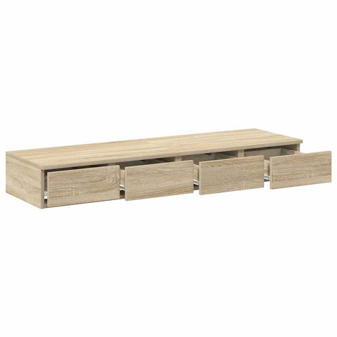 vidaXL Bed Drawers Sonoma oak 120 x 36.5 x 16.5 cm Engineered wood