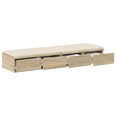vidaXL Bed Drawers Sonoma oak 120 x 36.5 x 16.5 cm Engineered wood