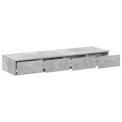 vidaXL Bed Drawers Concrete grey 120 x 36.5 x 16.5 cm Engineered wood