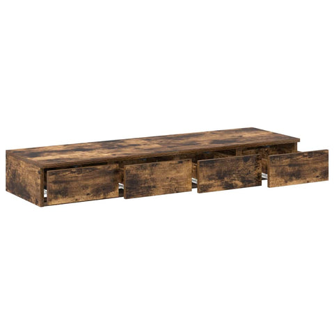 vidaXL Bed Drawers Smoked oak 120 x 36.5 x 16.5 cm Engineered wood