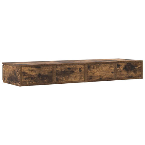 vidaXL Bed Drawers Smoked oak 120 x 36.5 x 16.5 cm Engineered wood