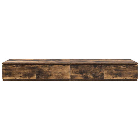 vidaXL Bed Drawers Smoked oak 120 x 36.5 x 16.5 cm Engineered wood