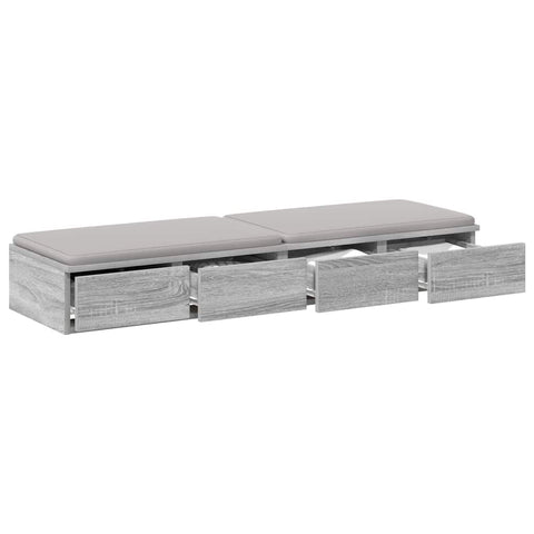 vidaXL Bed Drawers Grey sonoma 120 x 36.5 x 16.5 cm Engineered wood