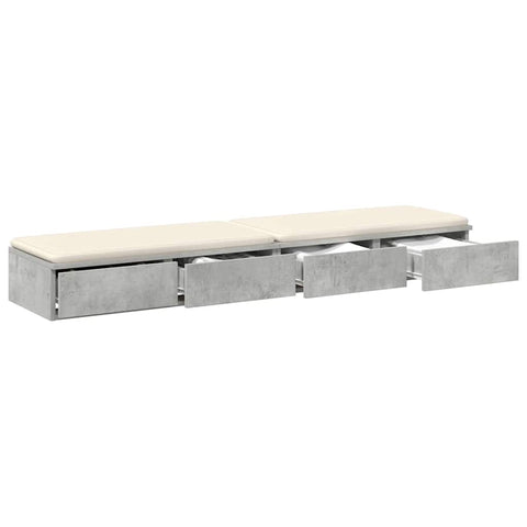 vidaXL Bed Drawers Concrete grey 140 x 36.5 x 16.5 cm Engineered wood