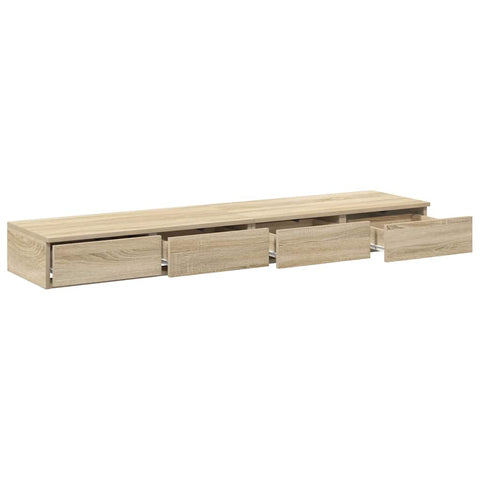 vidaXL Bed Drawers Sonoma oak 150 x 36.5 x 16.5 cm Engineered wood