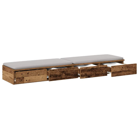 vidaXL Bed Drawers Old wood 150 x 36.5 x 16.5 cm Engineered wood