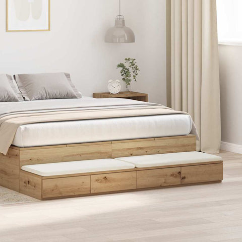 vidaXL Bed Drawers Artisan Oak 150 x 36.5 x 16.5 cm Engineered Wood