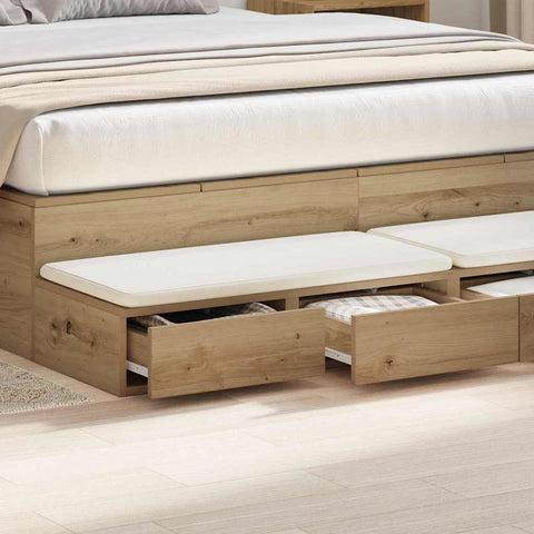 vidaXL Bed Drawers Artisan Oak 150 x 36.5 x 16.5 cm Engineered Wood