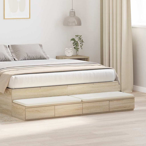 vidaXL Bed Drawers Sonoma oak 160 x 36.5 x 16.5 cm Engineered wood