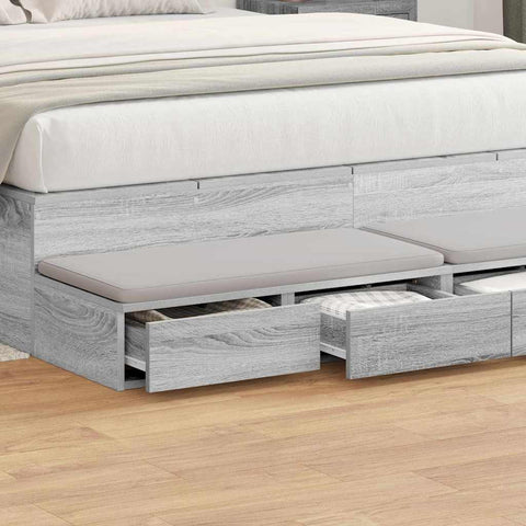 vidaXL Bed Drawers Grey sonoma 160 x 36.5 x 16.5 cm Engineered wood