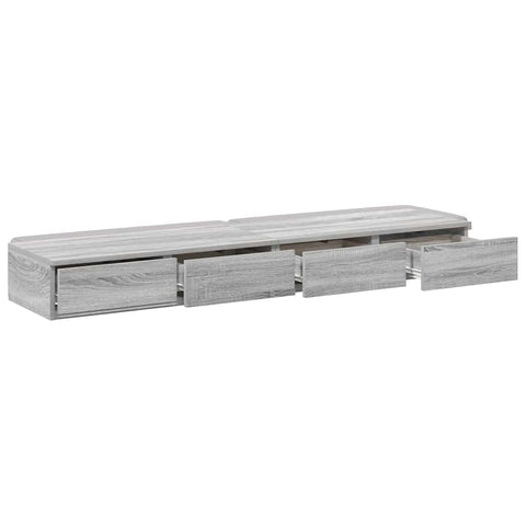 vidaXL Bed Drawers Grey sonoma 160 x 36.5 x 16.5 cm Engineered wood