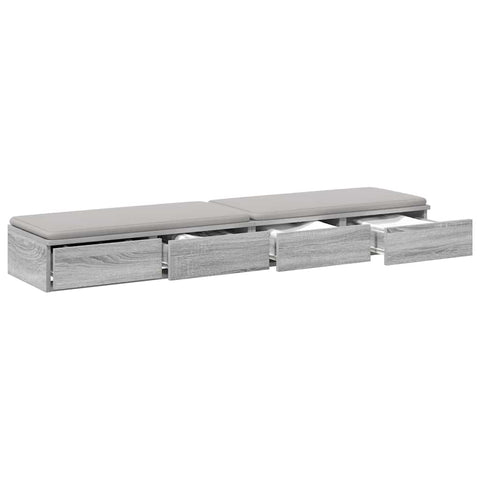 vidaXL Bed Drawers Grey sonoma 160 x 36.5 x 16.5 cm Engineered wood