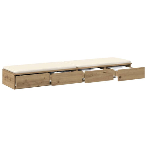 vidaXL Bed Drawers Artisan oak 160 x 36.5 x 16.5 cm Engineered wood
