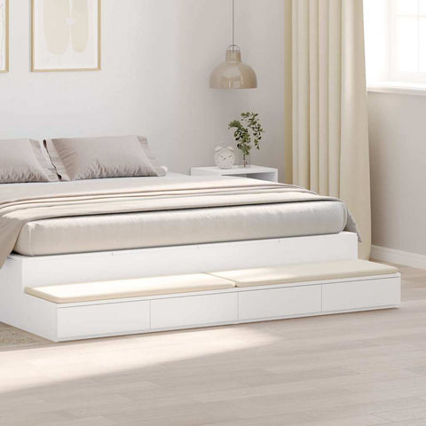 vidaXL Bed Drawers White 180 x 36.5 x 16.5 cm Engineered wood