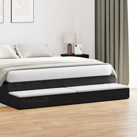 vidaXL Bed Drawers Black oak 180 x 36.5 x 16.5 cm Engineered wood