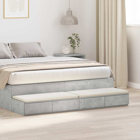 vidaXL Bed Drawers Concrete grey 135 x 36.5 x 16.5 cm Engineered wood