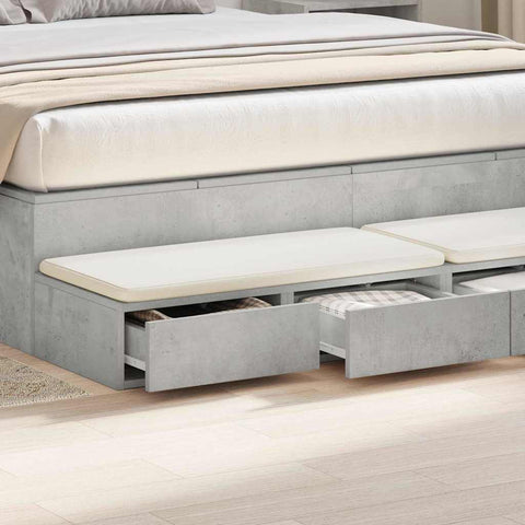 vidaXL Bed Drawers Concrete grey 135 x 36.5 x 16.5 cm Engineered wood