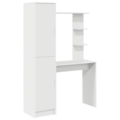 vidaXL Desk with Storage with Shelf 2 pcs White 78.5 x 37 x 154.5 cm
