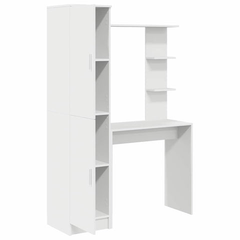 vidaXL Desk with Storage with Shelf 2 pcs White 78.5 x 37 x 154.5 cm